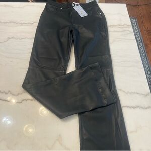 Revice Women’s Vegan Leather Black High Rise Bootcut  TALL Pants Size 29/8